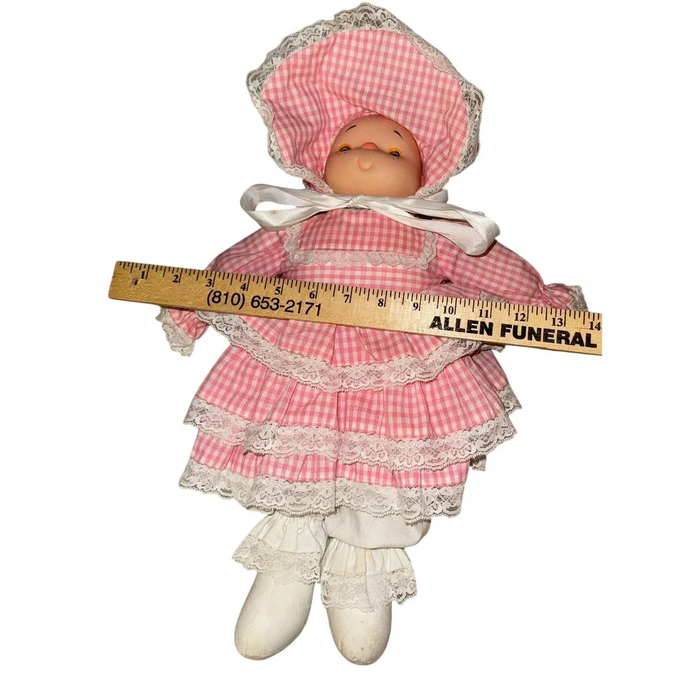 Large 2 RARE Vintage 1980s Ice Cream Dolls Set Blue Pink Dresses Ruffled Pants